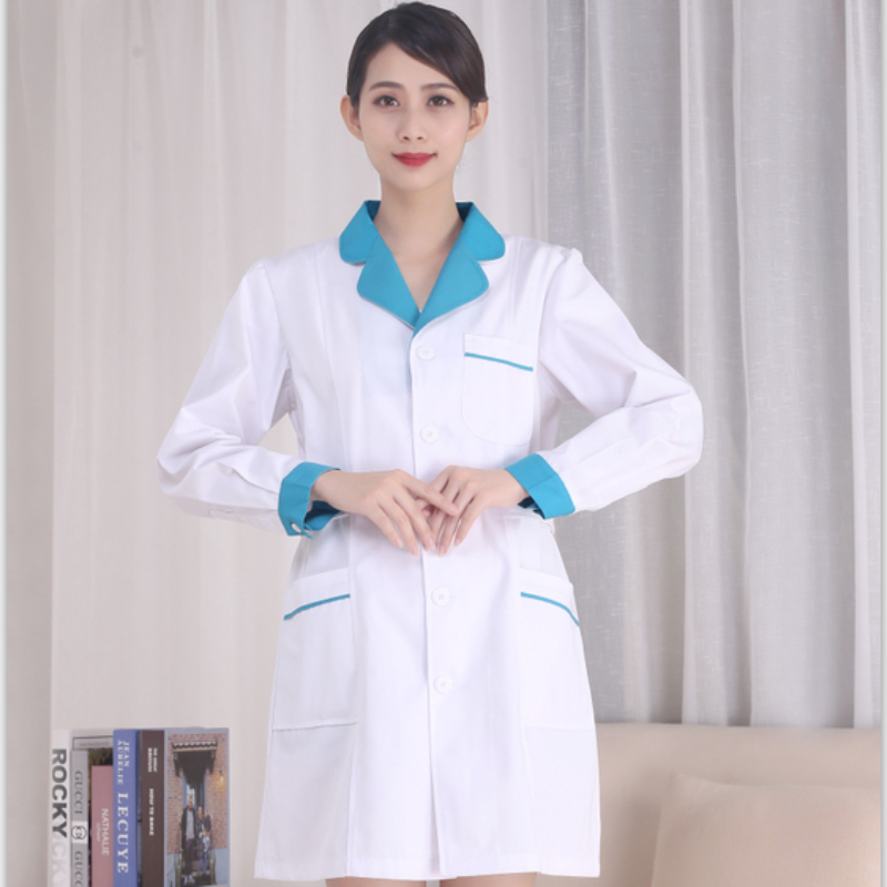 Medical Lab Logo - Seragam Perawat Putih Lengan Pendek Atasan