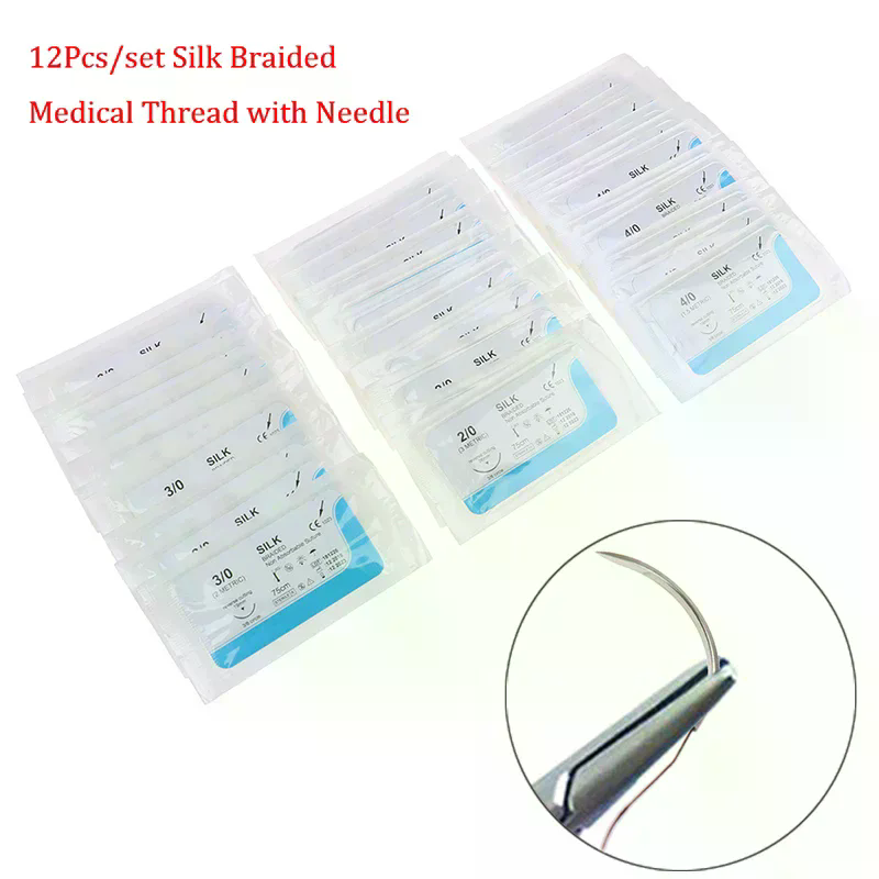Medical Lab Kit - 12PCS Kit Jahitan Gigi Sutra dengan