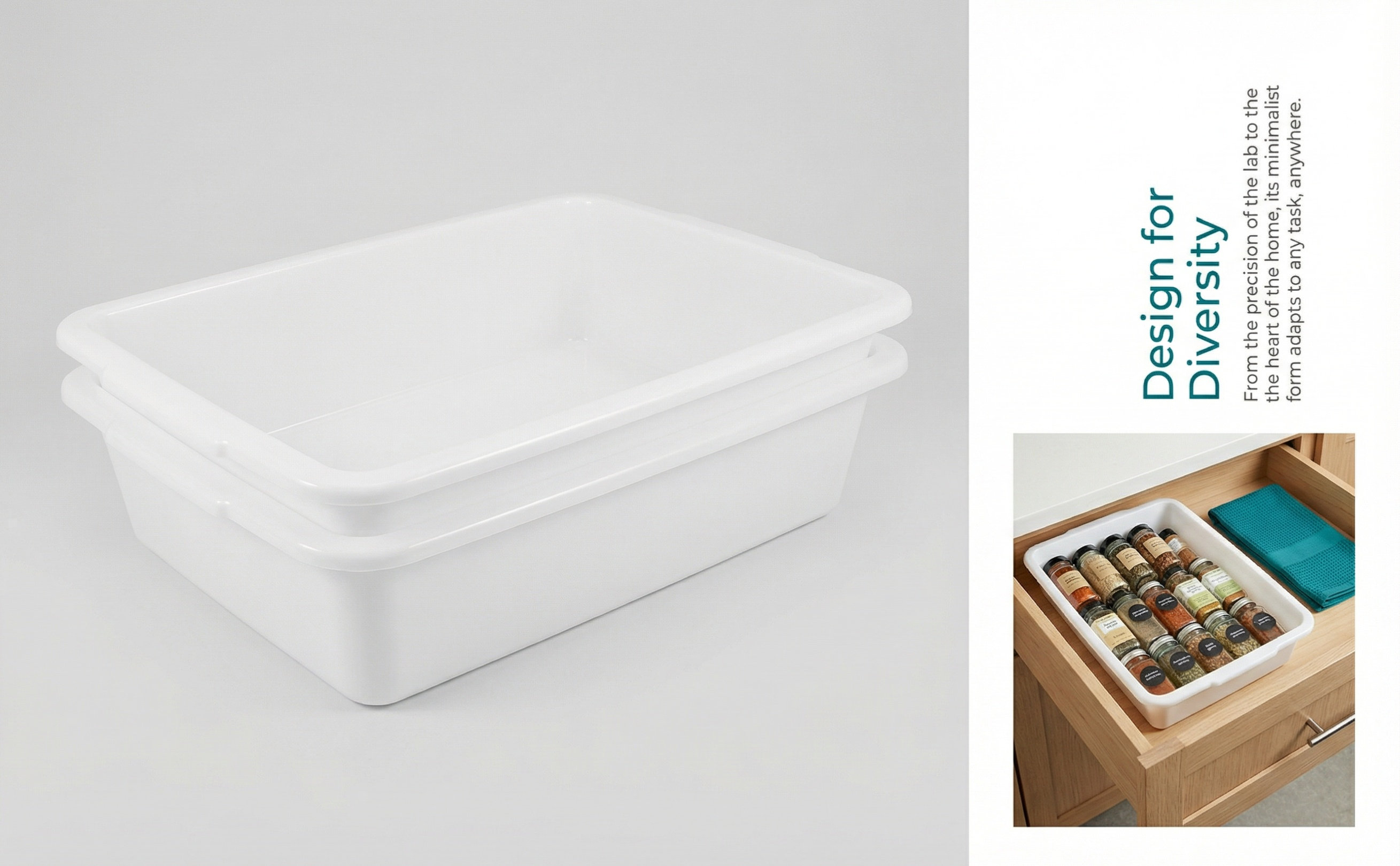 Medical Lab Management - 2Pcs Nampan Organizer Laboratorium Plastik Persegi