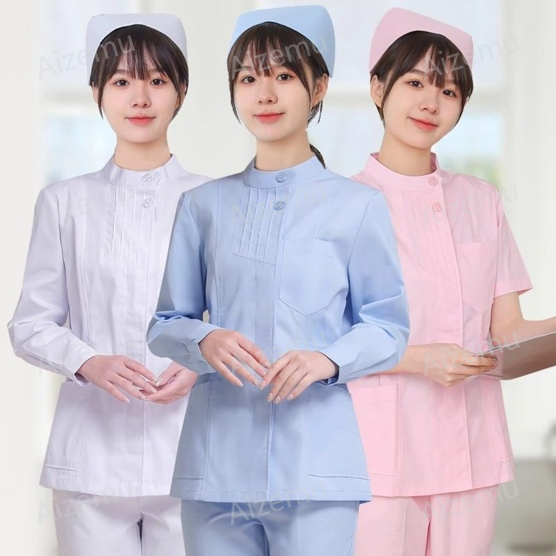 Seragam Perawat Lengan Panjang - Medical Lab Logo ulasan dan harga